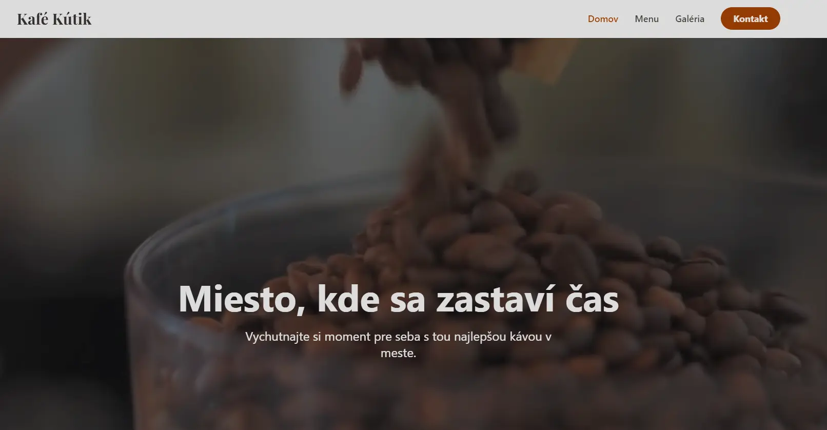 Ukážkový web pre kaviareň